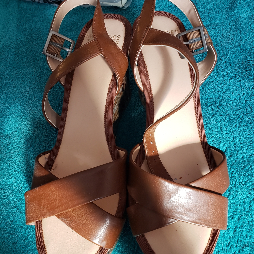 Kohl's Brown Sandals with Adjustable Ankle Strap